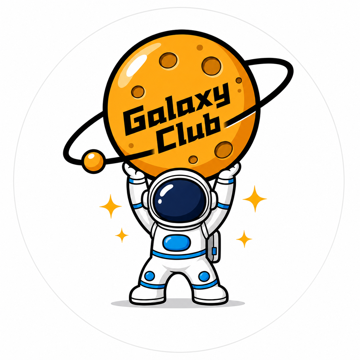 Galaxy Club 宇航员举星球 logo